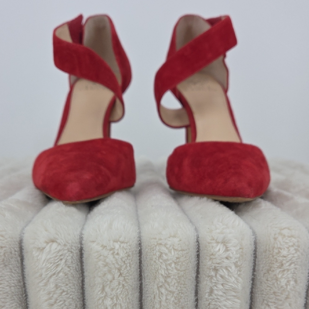 Vince Camuto Red Suede Heels - Picture 5 of 9